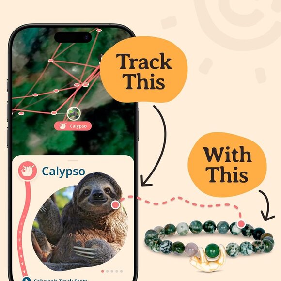 Eco-Friendly Sloth Tracking Bracelet - One Size Fits Most for Wildlife Lovers - Picture 7 of 9